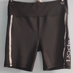 Bebe Black Athletic Shorts with Silver And Lavender Accents Size XL